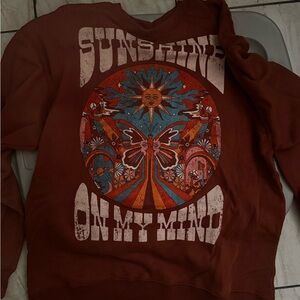 Hollister Rust Graphic Crewneck Sweater